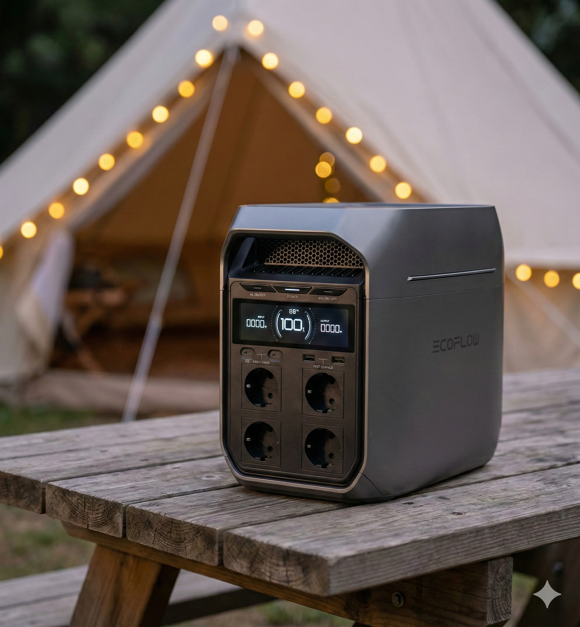 Moderne Powerstation im Outdoor Test